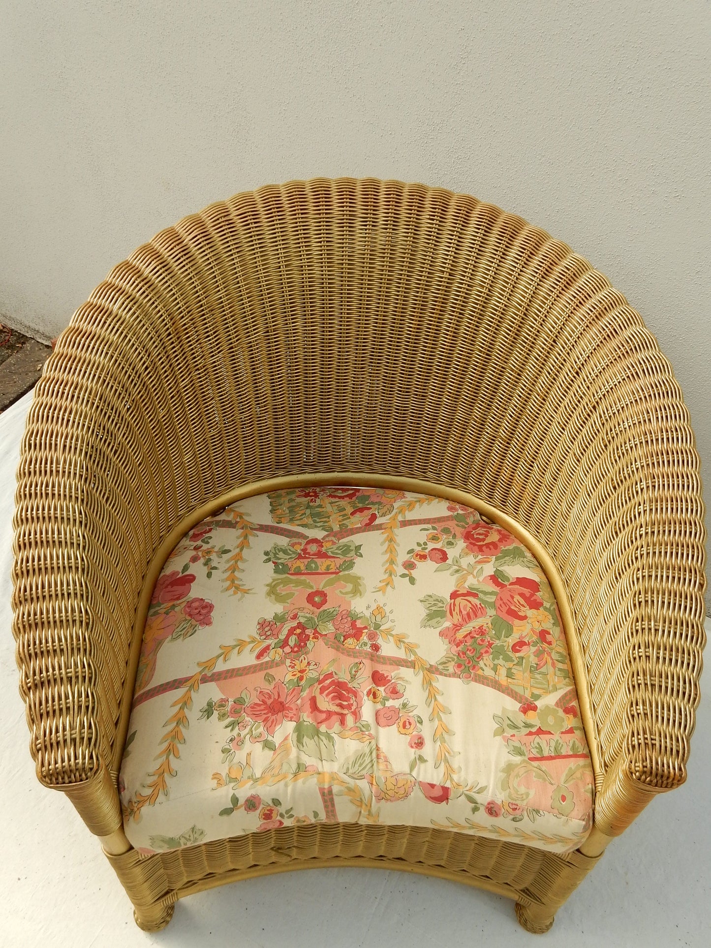 Rattansessel Vintage Seitenansicht