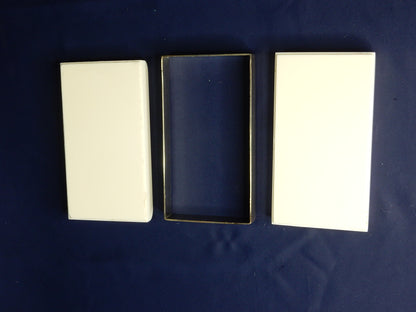 Original Art Déco Corian Schmuckdose mit Silberband