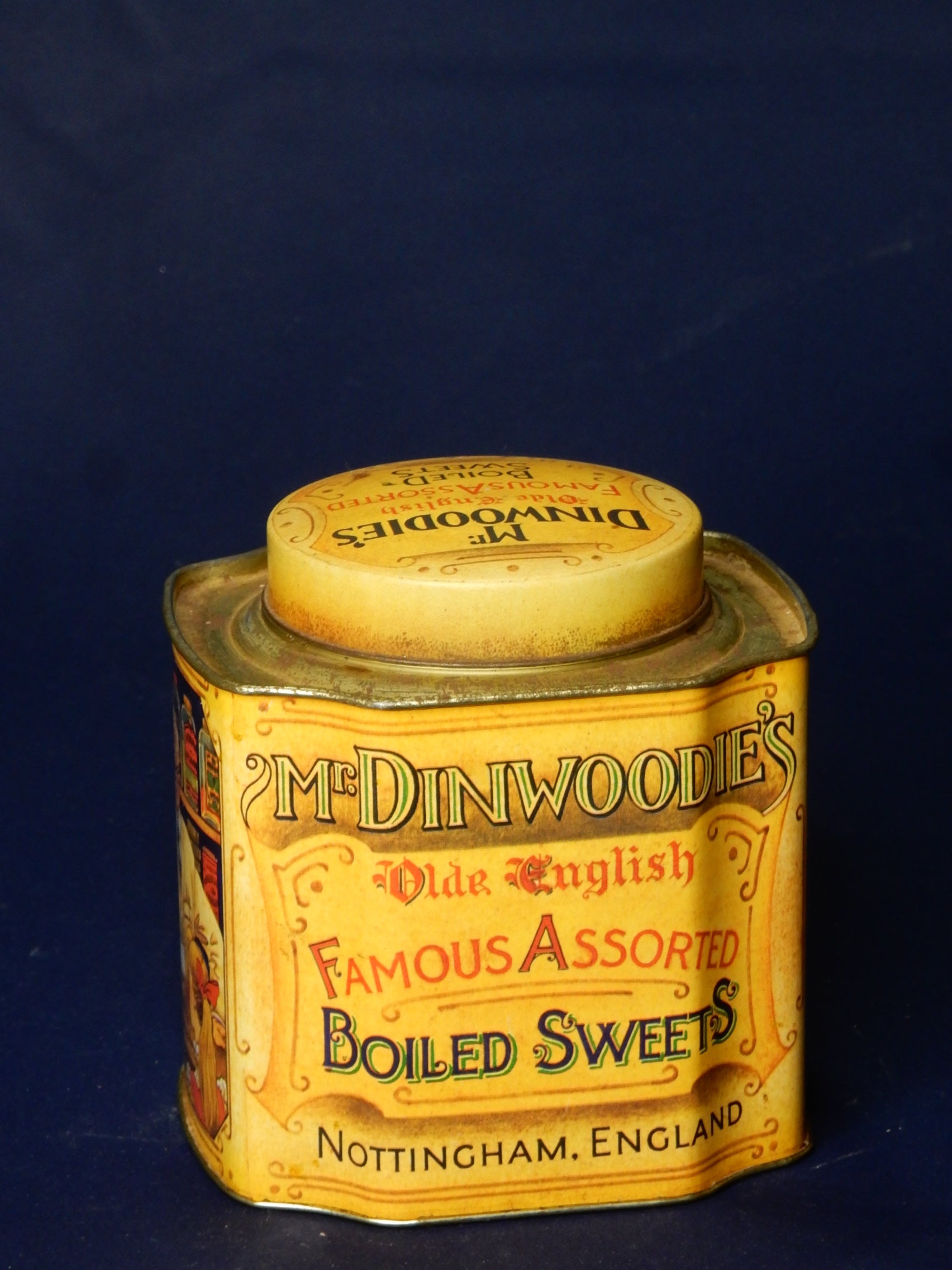 Vintage Mr. Dinwoodie’s Boiled Sweets Blechdose – Nottingham England - Artikelbild von Fummel & Gedöns Secondhand-Store