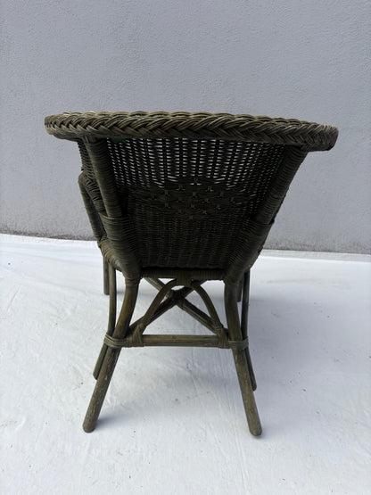 2er Set Vintage Flechtsessel Detail