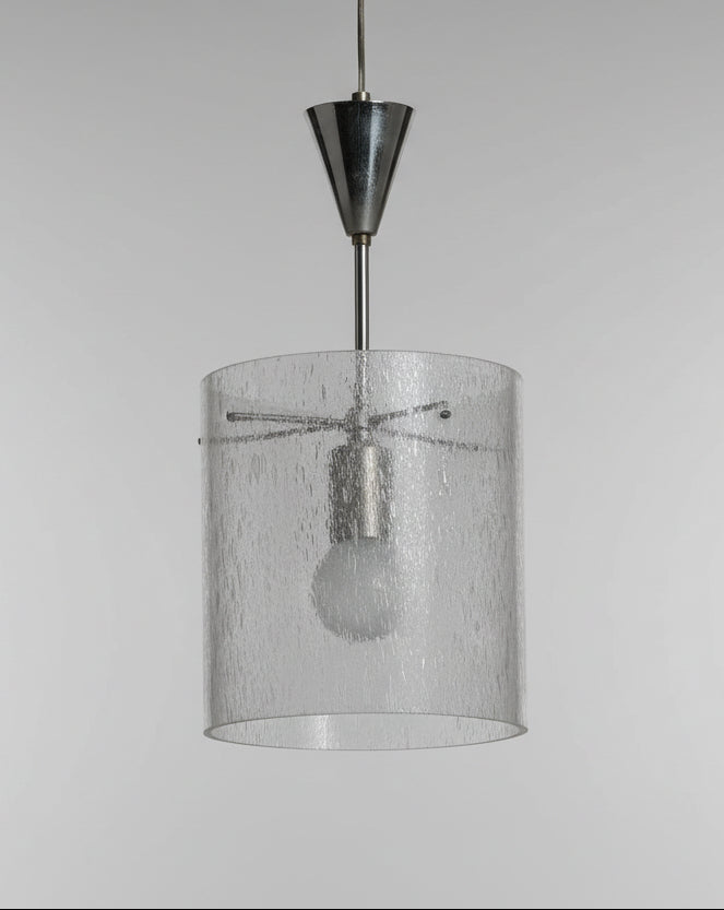 Vintage Pendelleuchte aus strukturiertem Glas - Artikelbild von Fummel & Gedöns Secondhand-Store