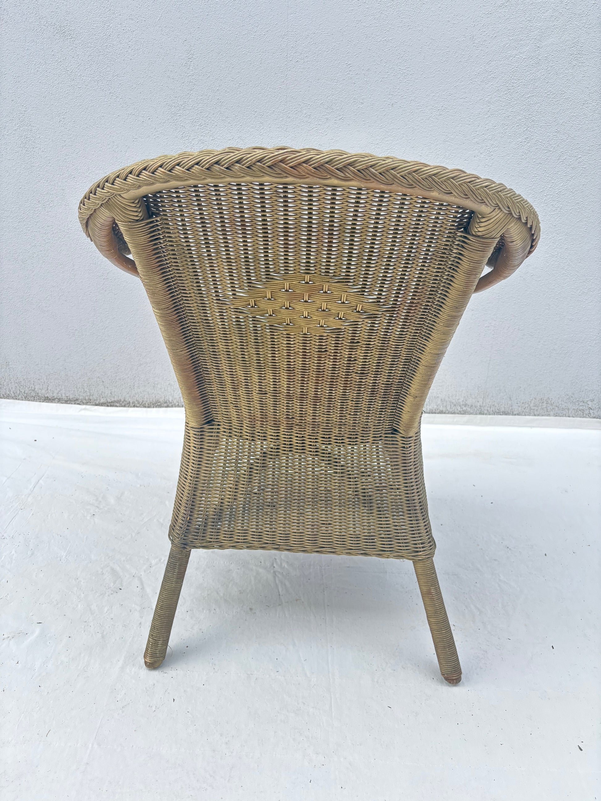 Vintage 2er Set Rattansessel – Fächerlehne mit Rautenmotiv - Artikelbild von Fummel & Gedöns Secondhand-Store