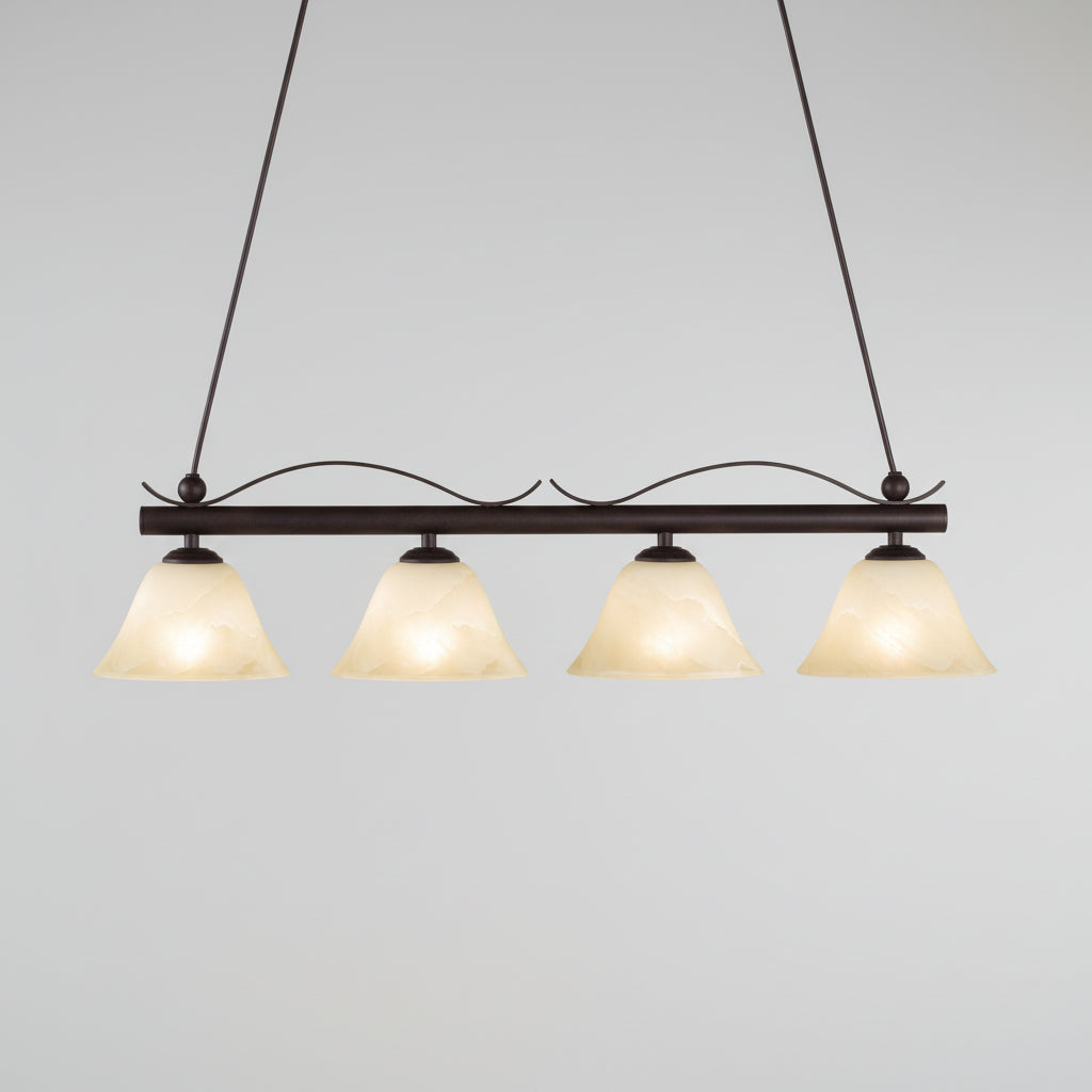 Honsel Colonial Pendelleuchte 70654 – 4-flammig, rostfarbig antik - Artikelbild von Fummel & Gedöns Secondhand-Store