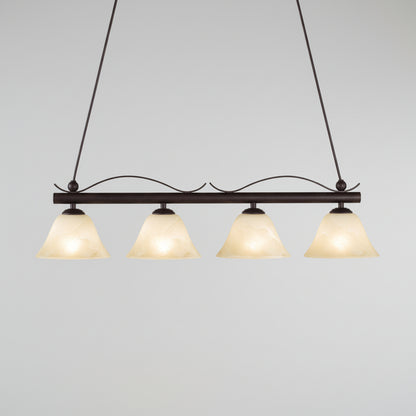 Honsel Colonial Pendelleuchte 70654 – 4-flammig, rostfarbig antik