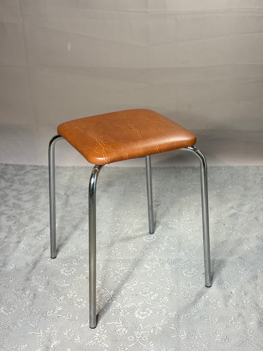 Vintage Küchenhocker - Kunstleder