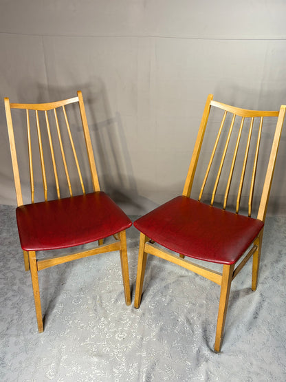 Mid-Century Stuhlset mit schlanker Rückenlehne