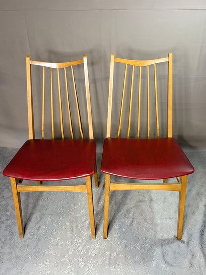 Mid-Century Stuhlset mit schlanker Rückenlehne