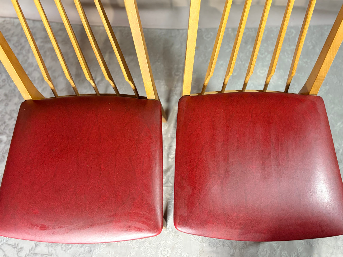 Mid-Century Stuhlset mit schlanker Rückenlehne