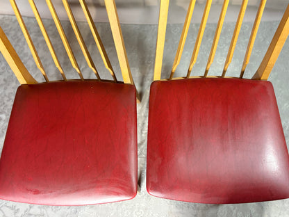 Mid-Century Stuhlset mit schlanker Rückenlehne