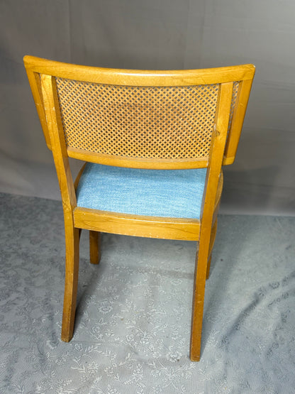 Mid-Century Stuhl mit Polstersitz - Wiener Geflecht