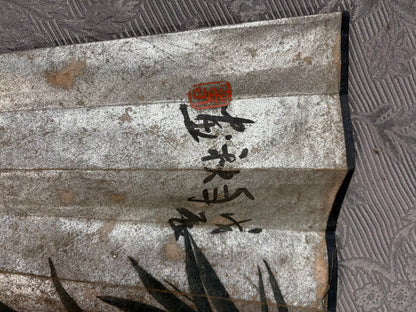 Großer japanischer Wandfächer - handbemalt