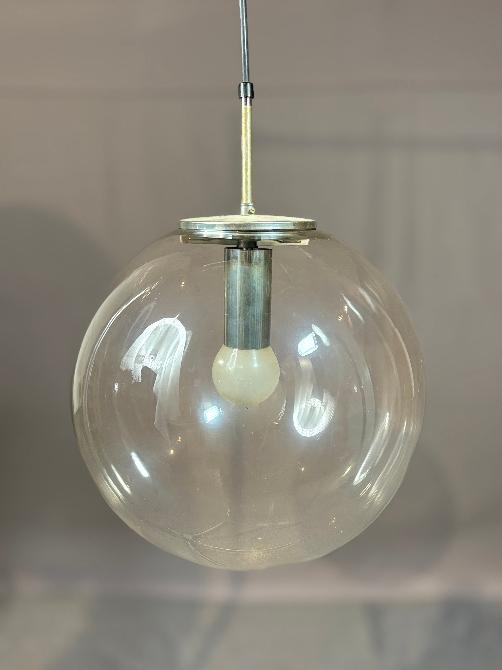 Große Pendelleuchte aus klarem Glas - Limburg Glashütte - Artikelbild von Fummel & Gedöns Secondhand-Store