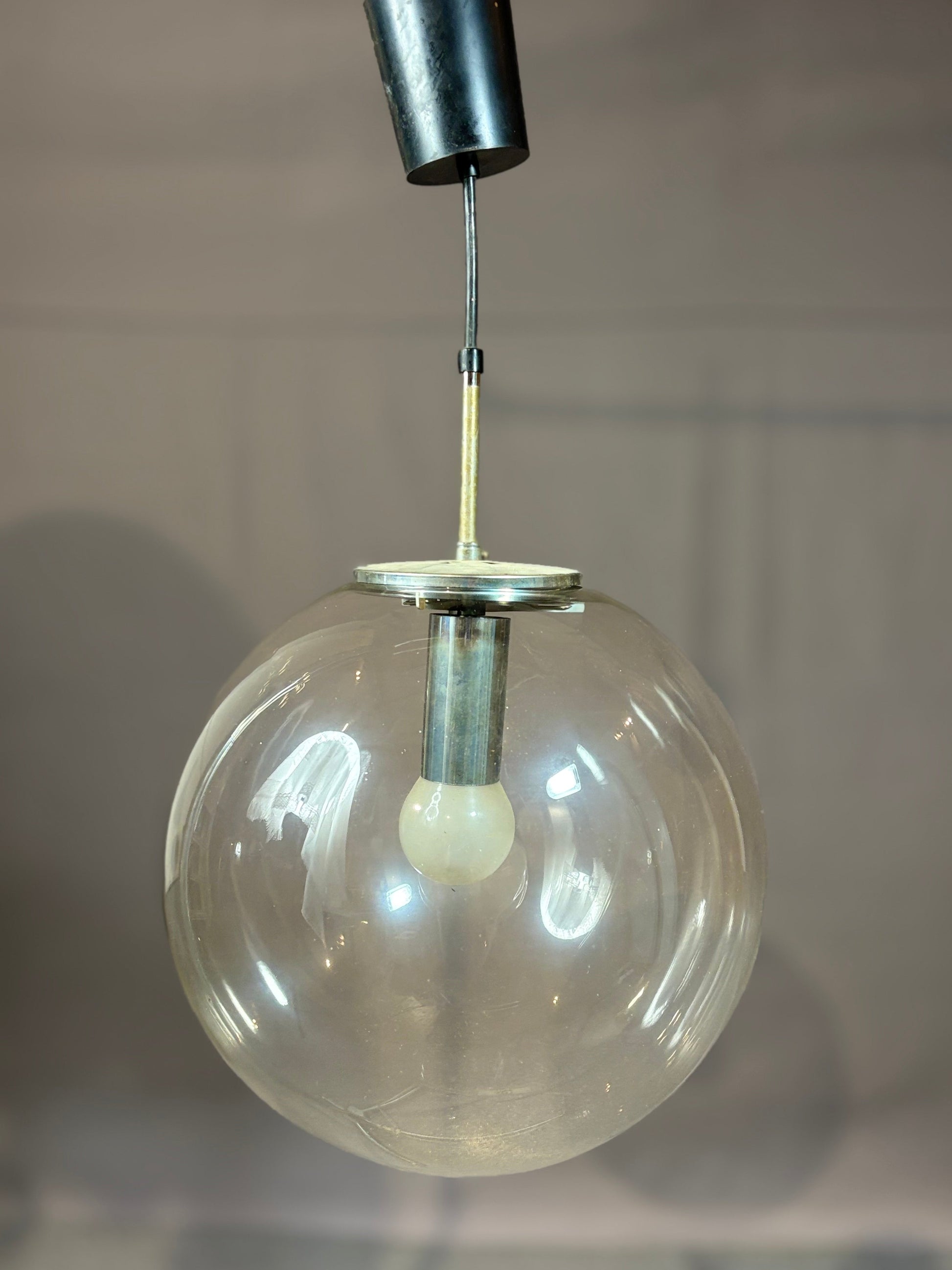 Große Pendelleuchte aus klarem Glas - Limburg Glashütte - Artikelbild von Fummel & Gedöns Secondhand-Store
