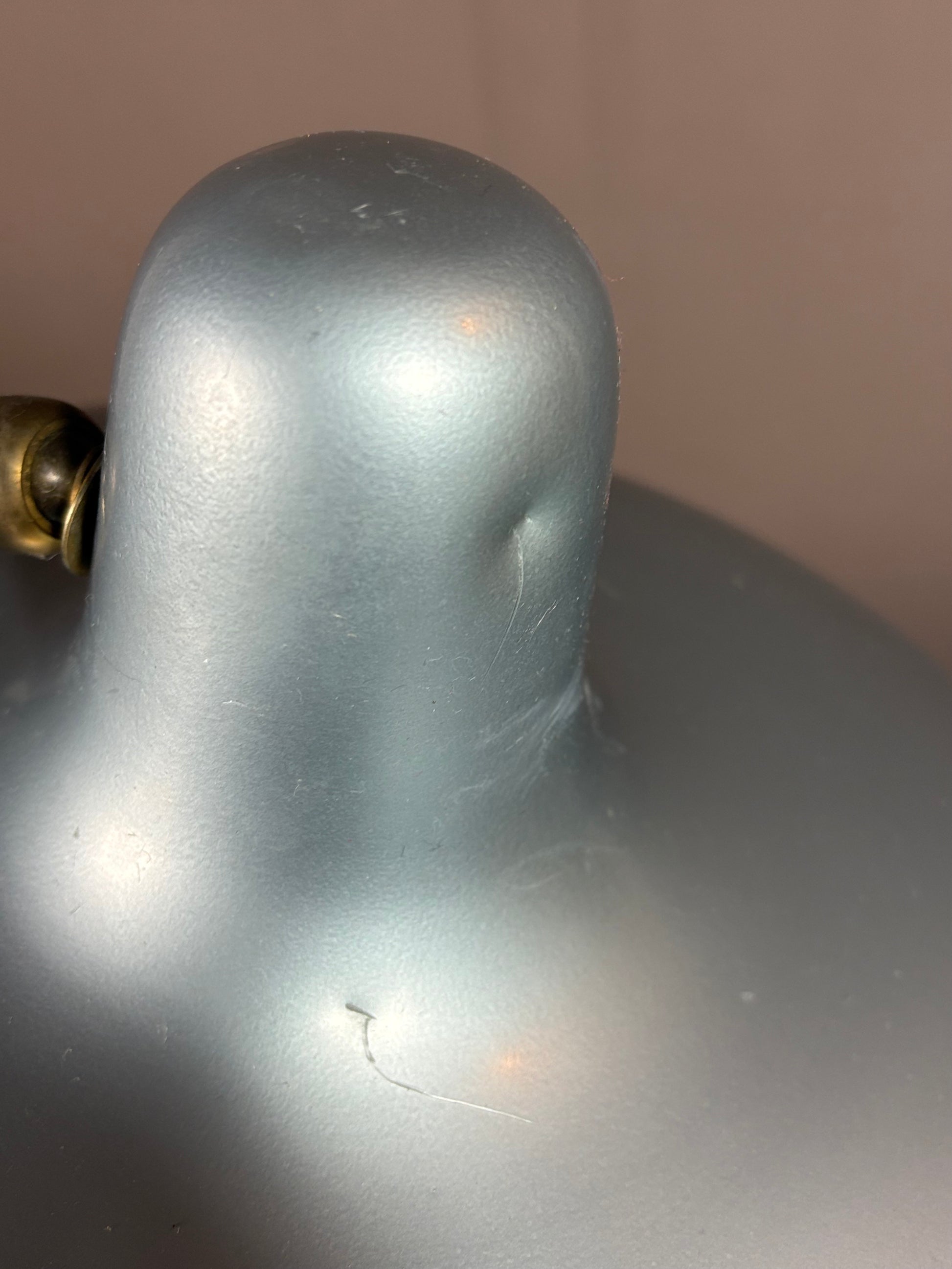 Retro Messing-Lampe - blau-metallic - Space Age - Artikelbild von Fummel & Gedöns Secondhand-Store