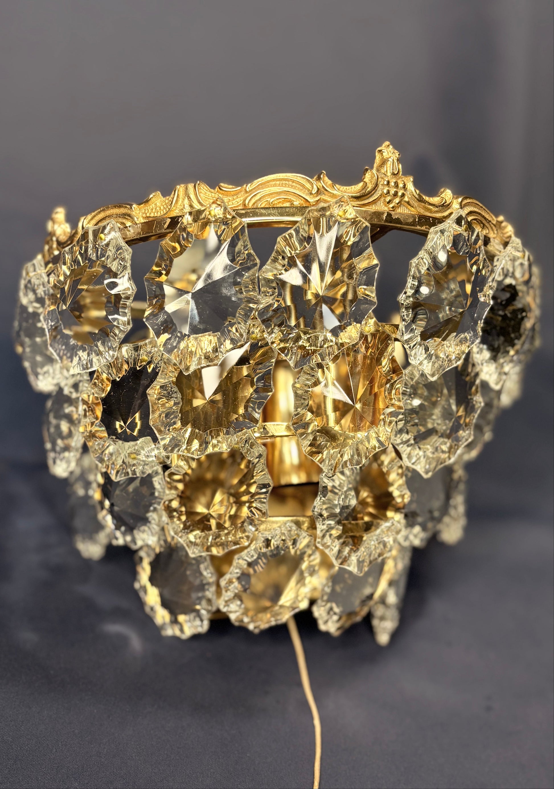 Messing Bleikristall Wandlampen - 2er Set - Schröder &amp; Co. - Artikelbild von Fummel & Gedöns Secondhand-Store