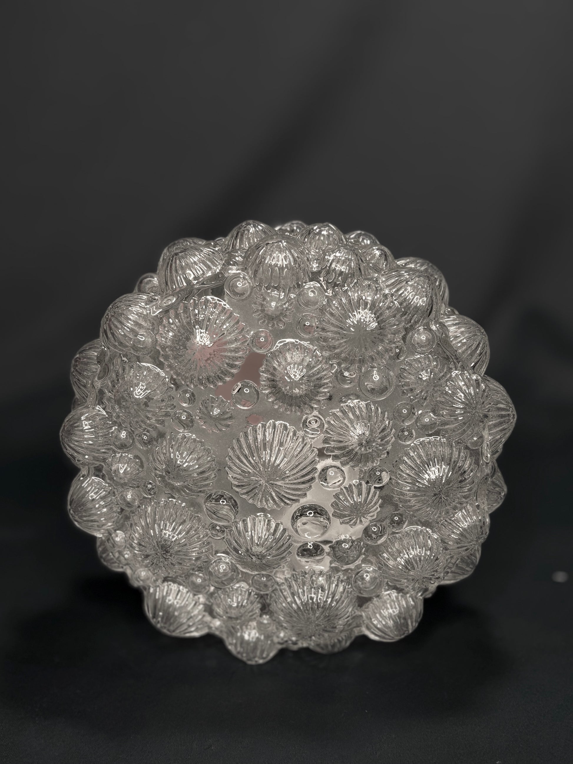 Einbaubeleuchtung aus Glas mit Fossilienmuster, Deutsch, 1970er Jahre, RZB Leuchten - Artikelbild von Fummel & Gedöns Secondhand-Store