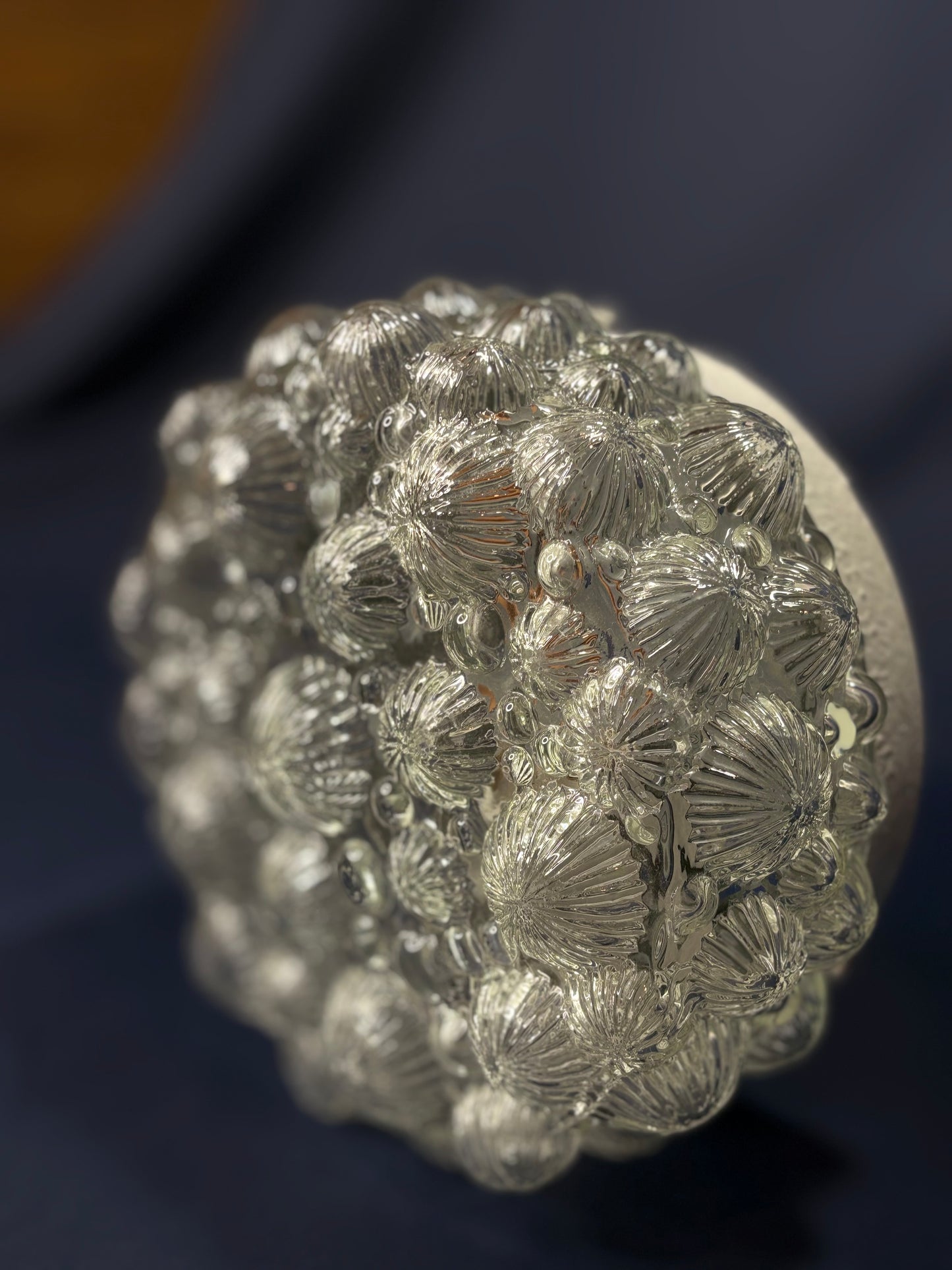 Einbaubeleuchtung aus Glas mit Fossilienmuster, Deutsch, 1970er Jahre, RZB Leuchten