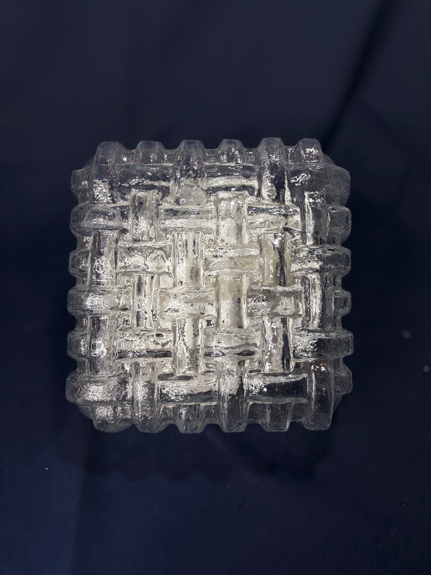 Einbaubeleuchtung aus Glas mit Fossilienmuster, Deutsch, 1970er Jahre, RZB Leuchten