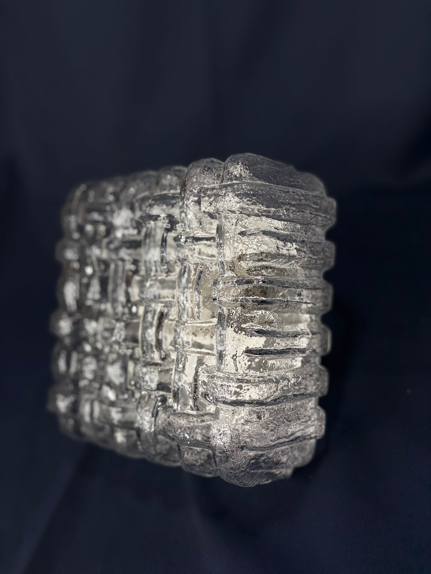 Einbaubeleuchtung aus Glas mit Fossilienmuster, Deutsch, 1970er Jahre, RZB Leuchten