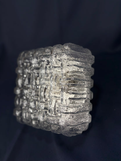 Einbaubeleuchtung aus Glas mit Fossilienmuster, Deutsch, 1970er Jahre, RZB Leuchten