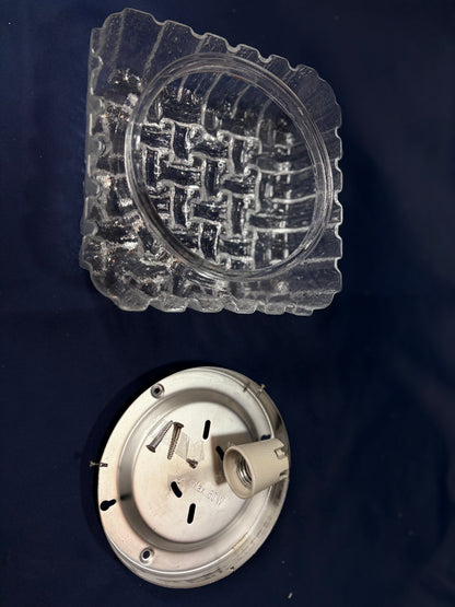 Einbaubeleuchtung aus Glas mit Fossilienmuster, Deutsch, 1970er Jahre, RZB Leuchten