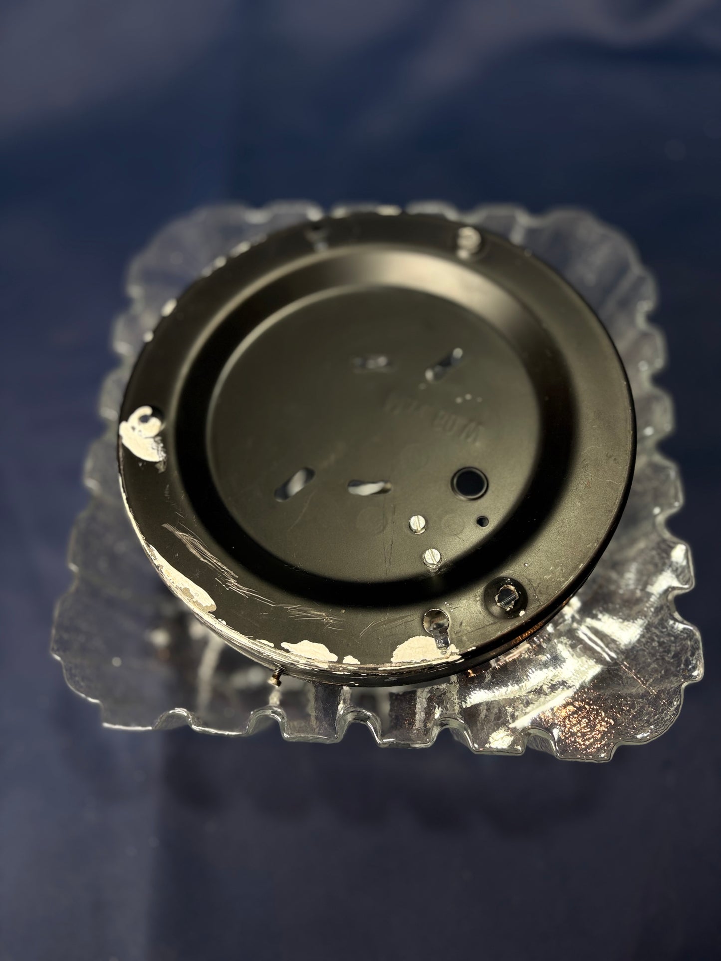 Einbaubeleuchtung aus Glas mit Fossilienmuster, Deutsch, 1970er Jahre, RZB Leuchten