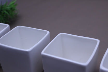 Vase Keramik weiß eckig