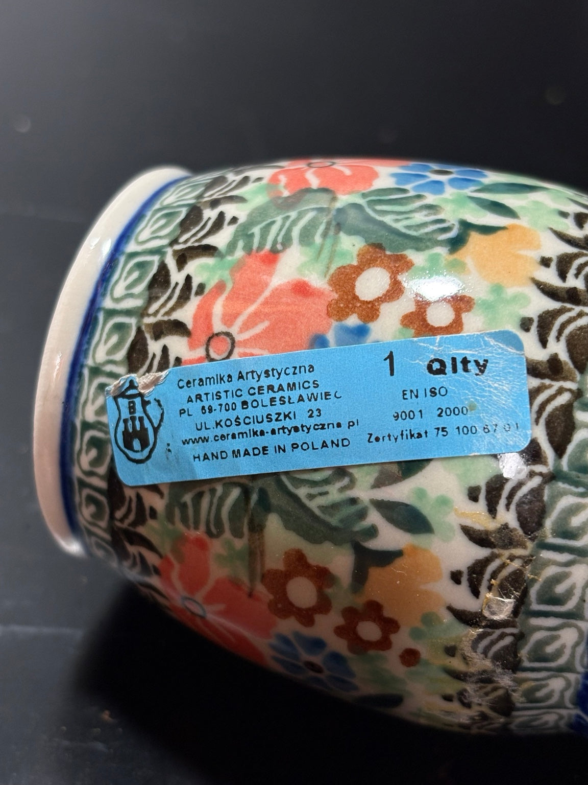 Originaletikett Ceramika Artystyczna Bolesławiec