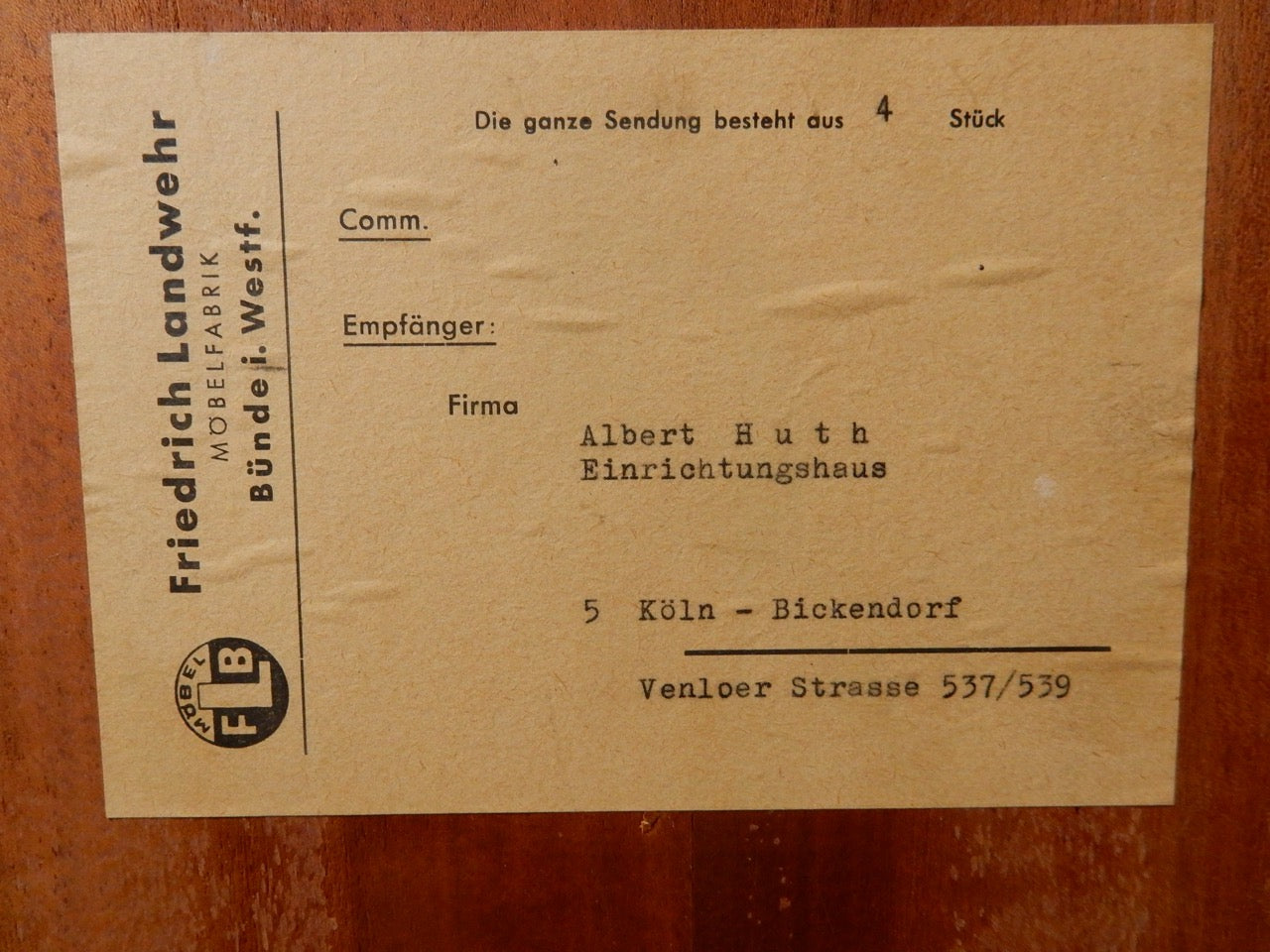 Offenes Mid-Century Aufsatzregal aus Holz – Friedrich Landwehr
