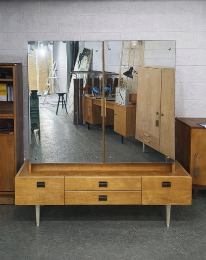 Mid-Century Spiegelschrank mit Kommode