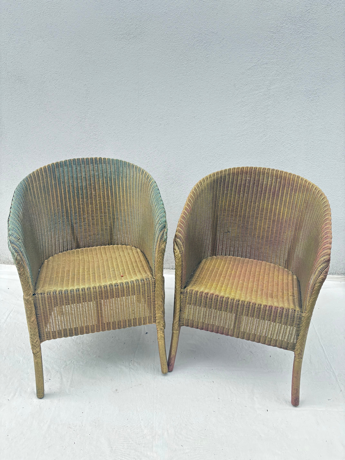 6er Set Lusty Lloyd Loom Armlehnsessel mit Pastellpatina