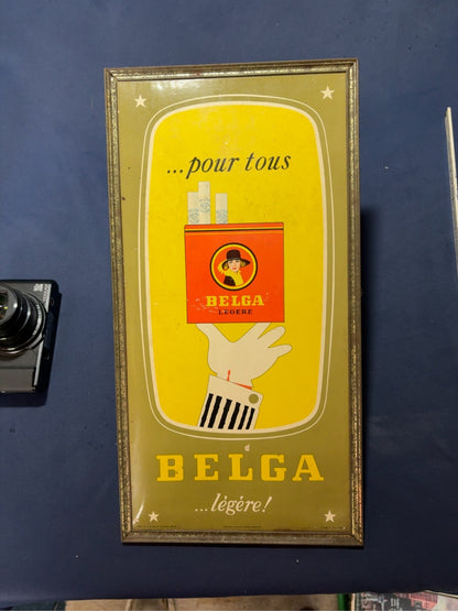 Vintage BELGA Légère Werbeschild, Vorderseite, ca. 30 x 20 cm