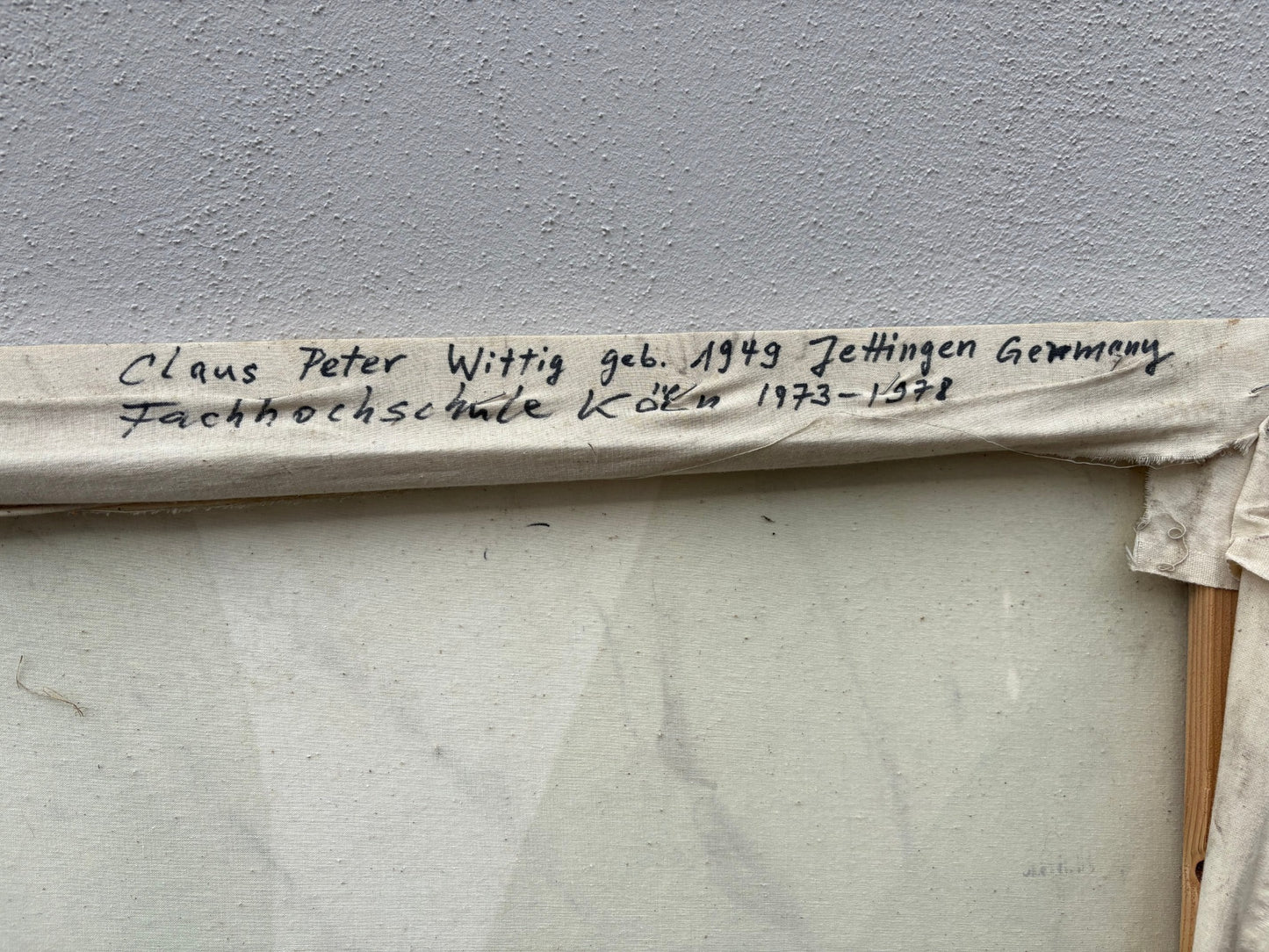 Handschriftliche Künstlerangaben auf der Rückseite des Gemäldes