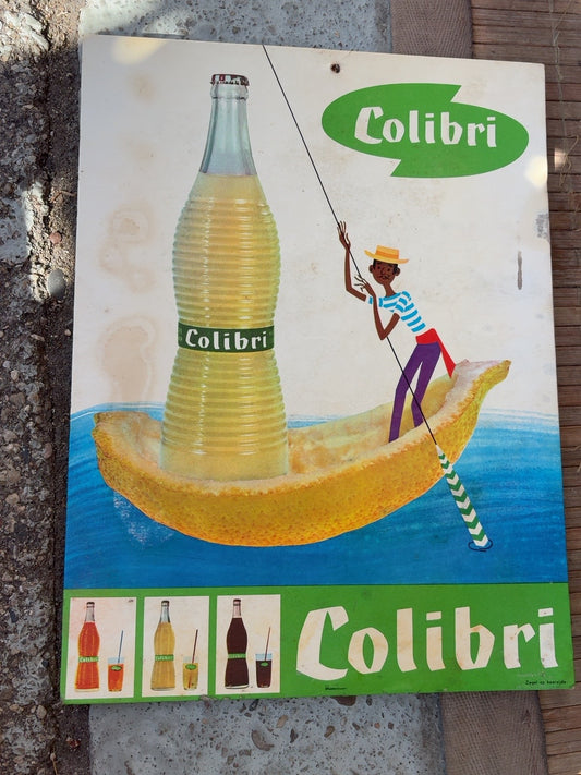 Vintage Colibri Limonade Reklameschild um 1960 – Vorderseite