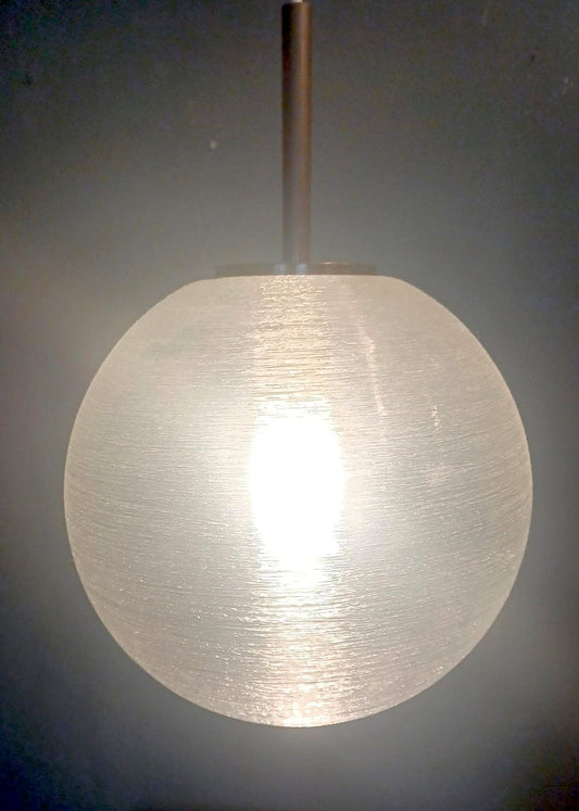 Space-Age Kugel-Pendelleuchte von Doria - Eisglas
