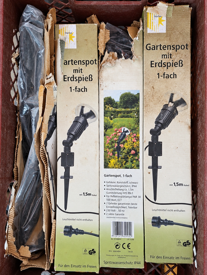 4er-Set StarLux Gartenspots mit Erdspieß – E27 PAR38 IP44