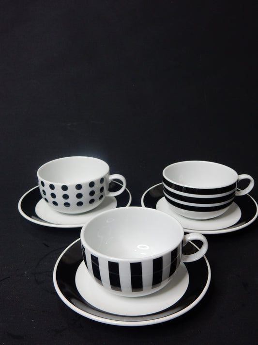 Eduscho "Espresso Grande" Service - 3 Tassen / 3 Untertassen (Set)
