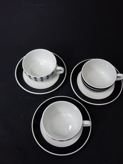 Eduscho "Espresso Grande" Service - 3 Tassen / 3 Untertassen (Set)