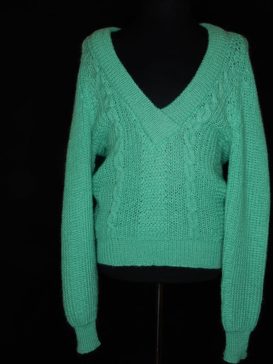 Großer Strickpulli in mintgrün