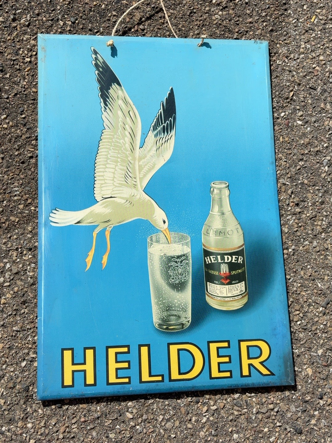 HELDER Lamot Spuitwater Werbeschild Belgien 1955 - Artikelbild von Fummel & Gedöns Secondhand-Store