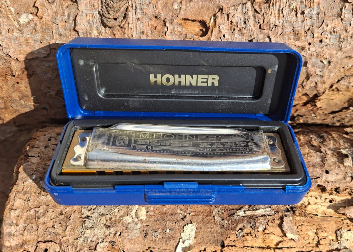 Hohner Blues Harp Mundharmonika D-Dur – Made in Germany – Originaletui - Artikelbild von Fummel & Gedöns Secondhand-Store
