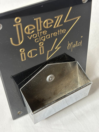 Vintage französischer Wandaschenbecher Metallbehälter