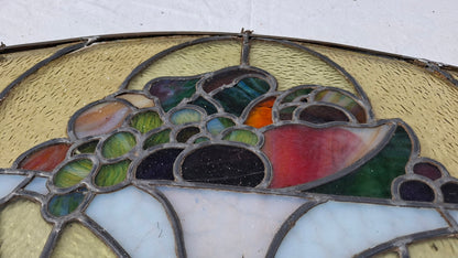 Bleiglas-Fensterbild – farbig marmoriertes Glas im Früchtestillleben