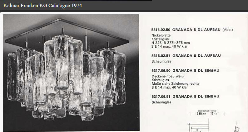 Mid-Century Modern Kalmar Granada Deckenleuchte - Kristallglas - Artikelbild von Fummel & Gedöns Secondhand-Store