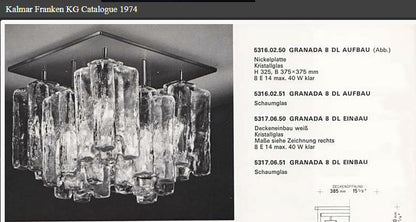 Mid-Century Modern Kalmar Granada Deckenleuchte - Kristallglas