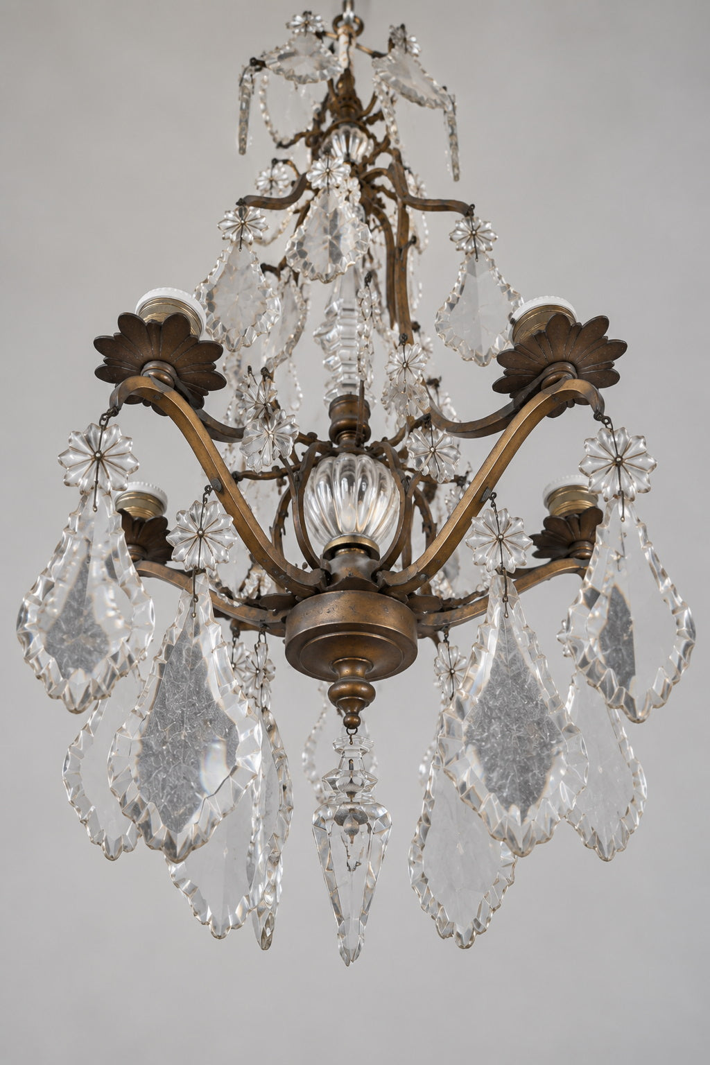 Großer französischer Louis-XV-Käfig-Kronleuchter 17./18. Jhdt. – Bronze &amp; Kristall - Artikelbild von Fummel & Gedöns Secondhand-Store