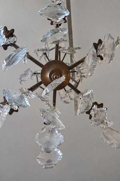 Großer französischer Louis-XV-Käfig-Kronleuchter 17./18. Jhdt. – Bronze & Kristall