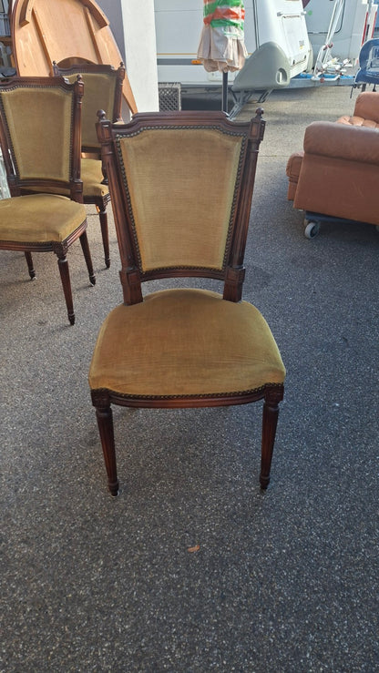 Gepolsterter Stuhl ohne Armlehnen im Louis-XVI-Stil, Originalfoto 3