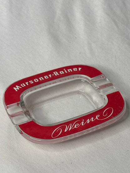 Vintage Marsoner-Rainer Weine Glasaschenbecher Seitenansicht