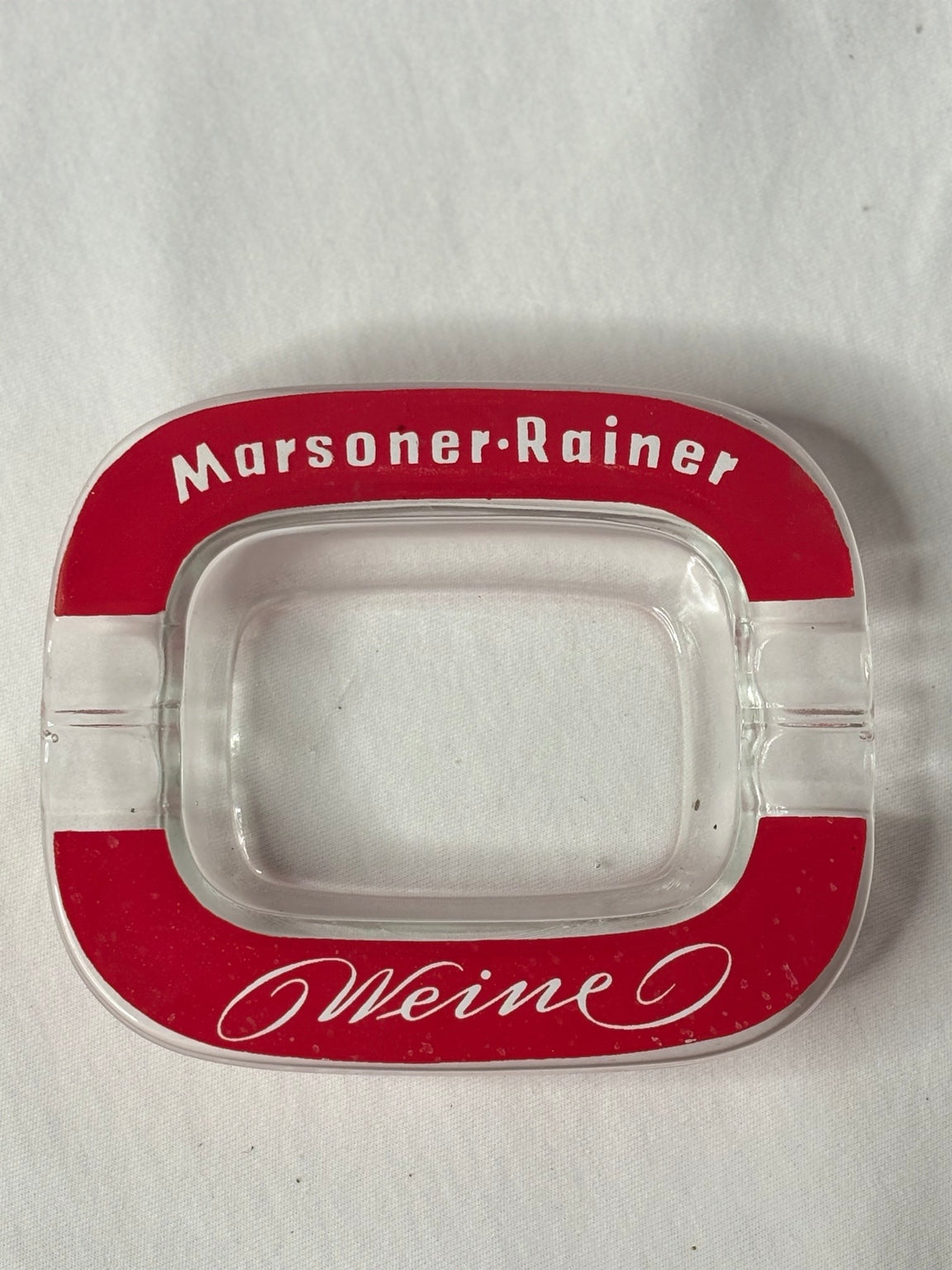 Vintage Marsoner-Rainer Weine Glasaschenbecher Draufsicht
